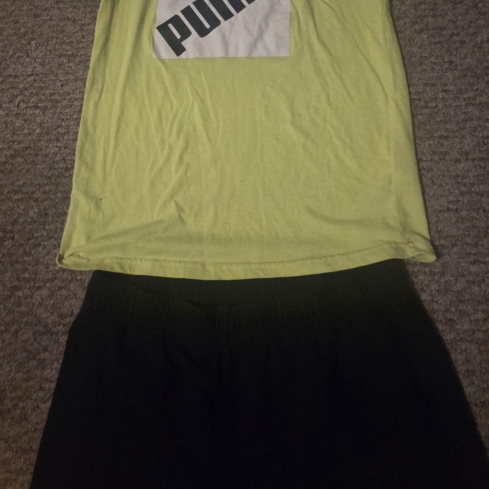 Puma Kids Pajamas Set - Neon Yellow and Black - Picture 2 of 5